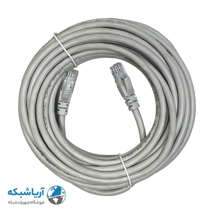 پچ کورد شبکه لگراند (کابل لن) Cat6 UTP با روکش PVC طوسی 10 متری