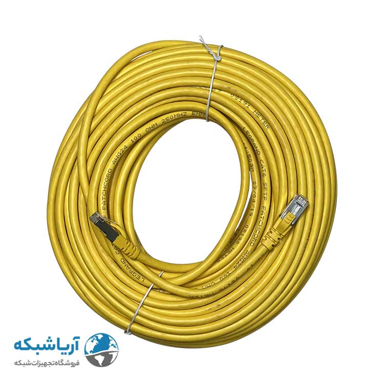 پچ کورد شبکه لگراند (کابل لن) Cat6 SFTP با روکش PVC زرد 25 متری