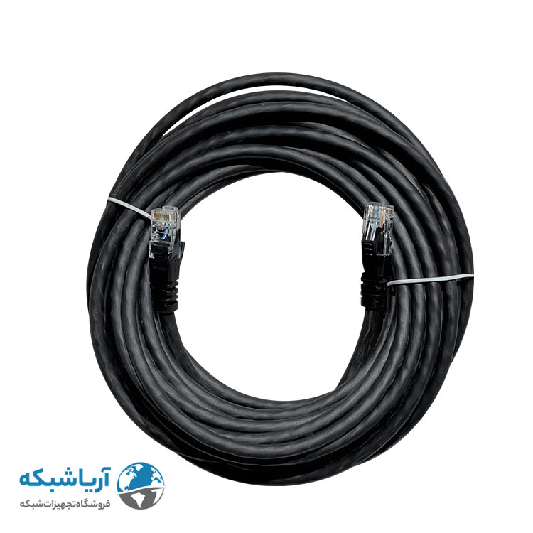 پچ کورد شبکه لگراند (کابل لن) Cat6 UTP با روکش PVC مشکی 10 متری