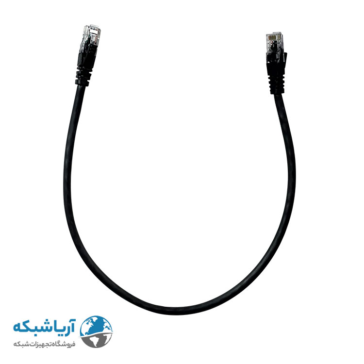 پچ کورد شبکه لگراند (کابل لن) Cat6 UTP با روکش PVC مشکی 50 سانتی متری (0.5m)