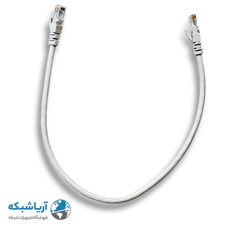 پچ کورد شبکه لگراند (کابل لن) Cat6 UTP با روکش PVC طوسی 50 سانتی متری (0.5m)