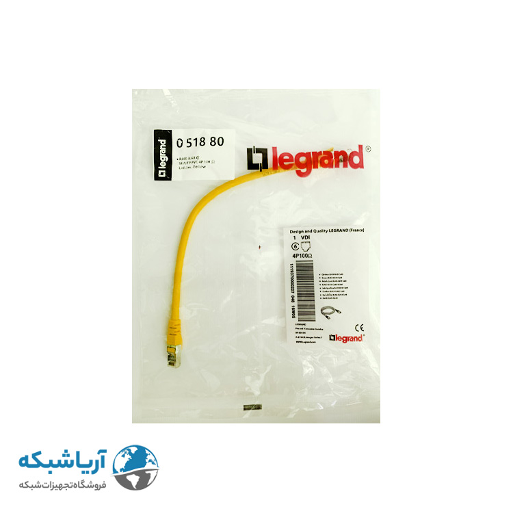 پچ کورد شبکه لگراند (کابل لن) Cat6 SFTP با روکش PVC زرد 30 سانتی متری (0.3m)