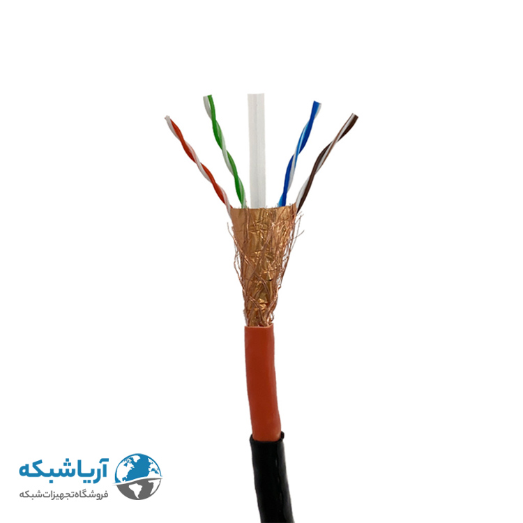 کابل شبکه نگزنس Cat6 SFTP Outdoor آلومینیوم روکش مس (CCA) بدون تست فلوک با دو روکش PVC + PE حلقه 305 متری